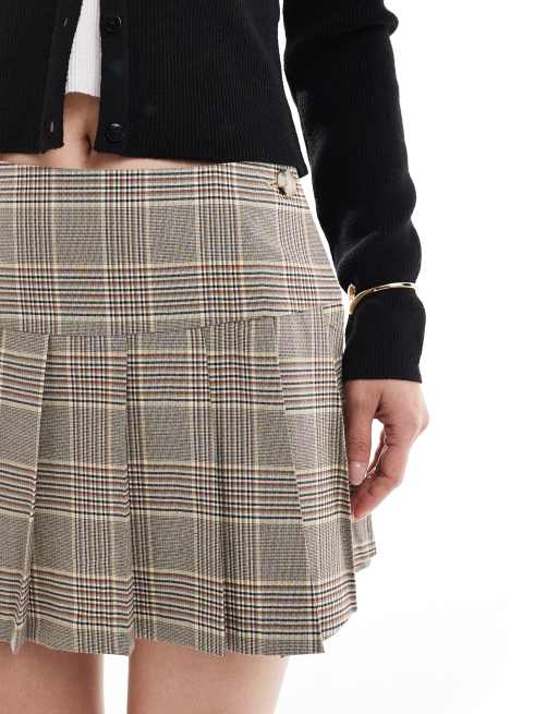 Gonna Pantaloncino Gonna A Quadri Beige Stradivarius Gonna