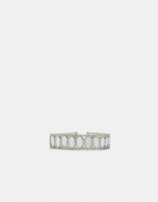 Stradivarius - Grå choker-halskæde med mini-spejle, 2 af 4