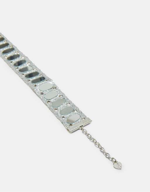 Stradivarius - Grå choker-halskæde med mini-spejle, 4 af 4