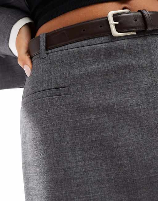 Stradivarius – Grå minishorts med skärp, del av set, 5 av 5