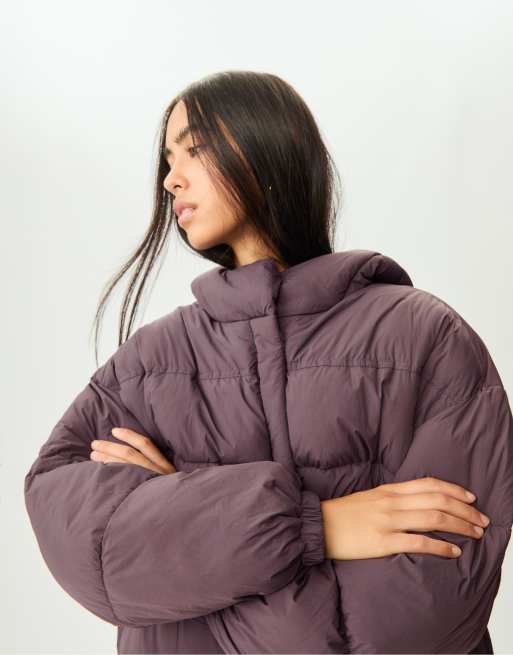Stradivarius – Grå pufferjacka med huva, 2 av 4