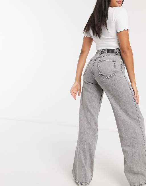 Stradivarius – Grå, vida jeans i 90-talsstil, 2 av 4
