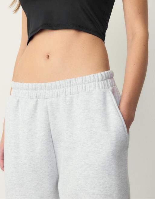Stradivarius - Gråmelerede boyfriend-joggingbukser, 2 af 4