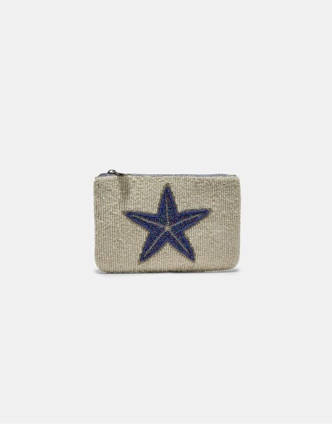 Stradivarius - Grand porte-monnaie orné de perles - Écru - view 1