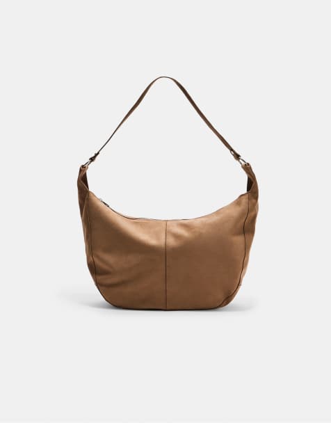 Stradivarius - Grand sac porté épaule en imitation daim - Beige - view 1