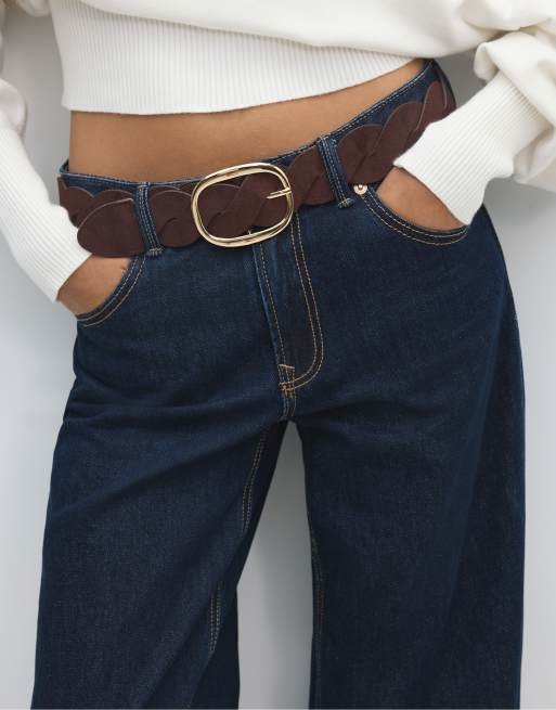 Stradivarius grande ceinture tressée marron, 2 de 4