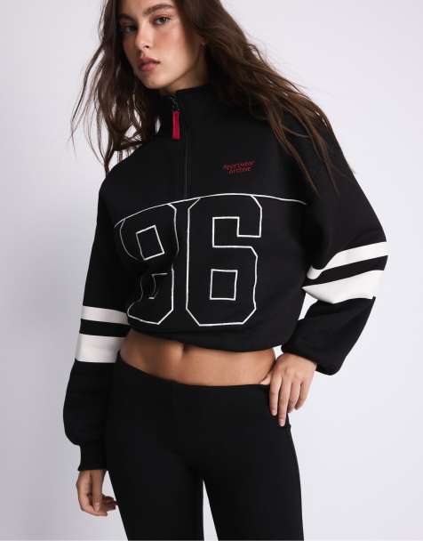 Stradivarius Graphic balloon sweatshirt in black - view 1