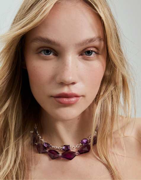 Stradivarius– Grått pärlhalsband, 2-pack - view 1