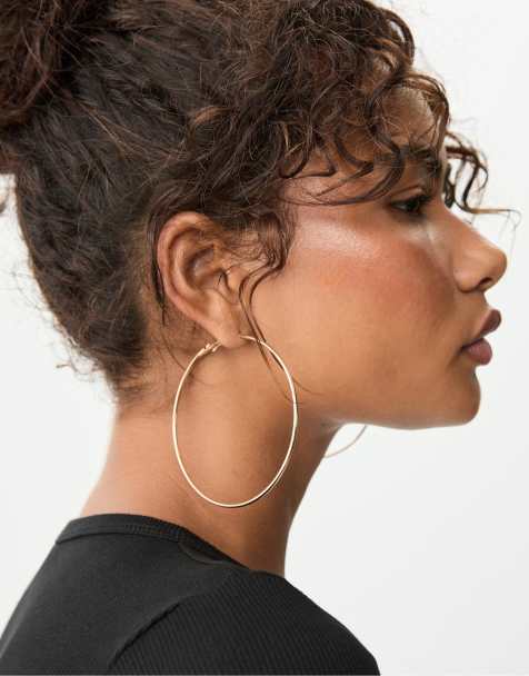 Stradivarius - Grote oorringen in goud - view 1