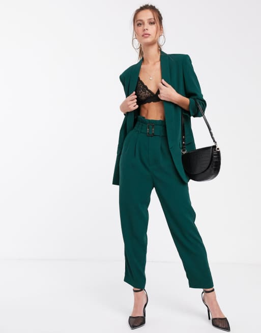 Stradivarius – Grüne Hose mit Gürtel