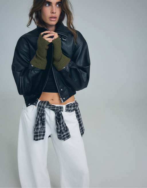 Stradivarius guanti in khaki, 2 di 4