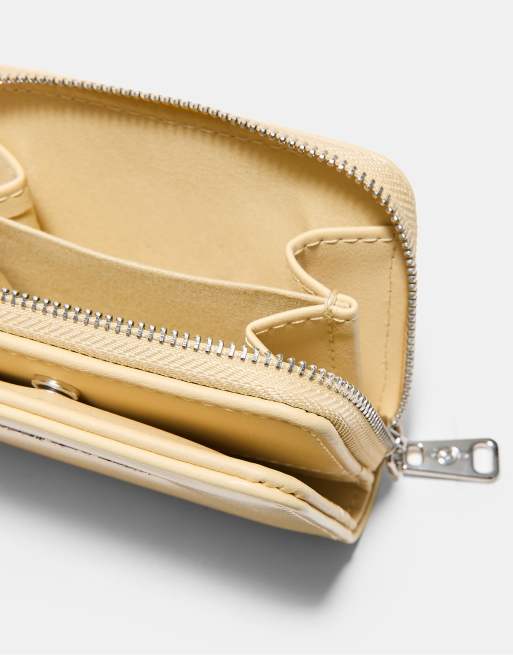 Stradivarius – Guldfärgad plånbok i läderimitation med dragkedja, 2 av 4