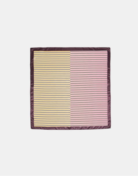 Stradivarius – Guldfärgad scarf med kontrasterande ränder - view 1