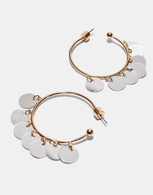 Stradivarius – Guldfärgade creoler med spegeleffekt, 4 av 4