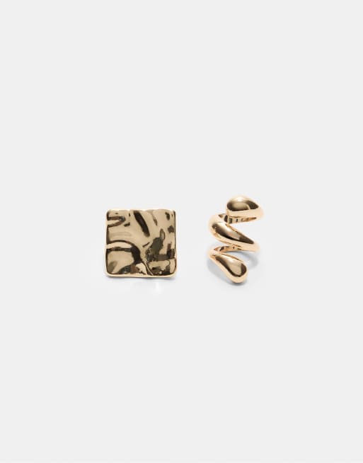 Stradivarius – Guldfärgade ringar, 2-pack