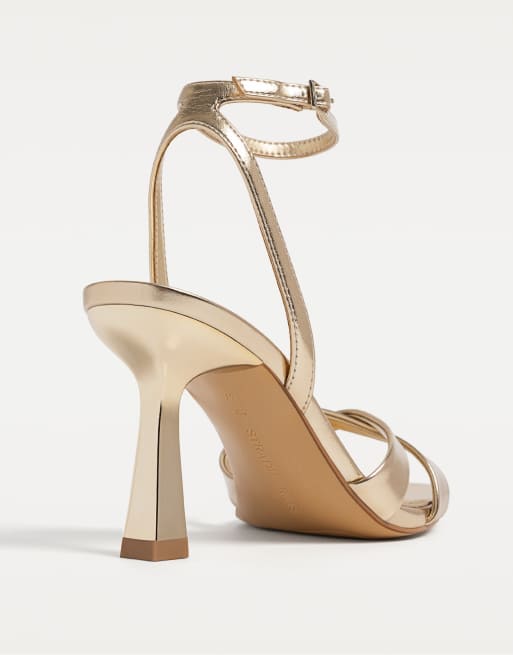 Stradivarius - Guldfarvede stilet-sandaler, 4 af 4