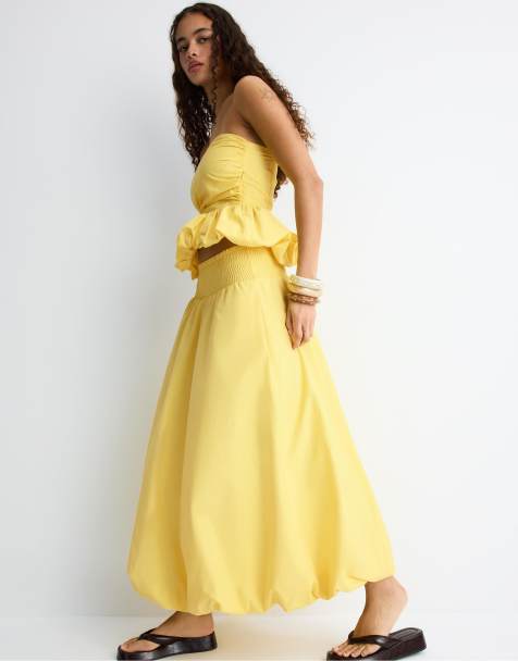 Stradivarius – Gult set med ballongkjol - view 1