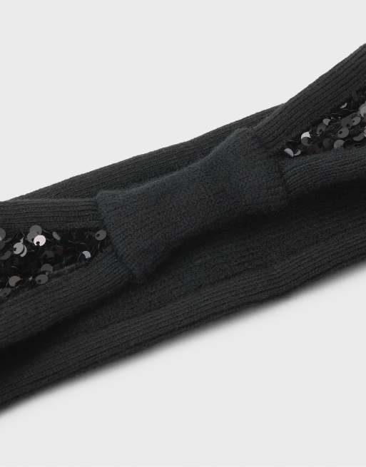 Stradivarius haarband met lovertjes in zwart, 4 van 4