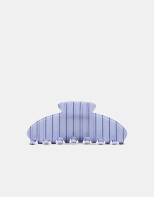 Stradivarius - Haarklammer in Blau gestreift