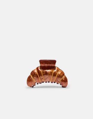 Stradivarius - Haarklammer in Braun mit Croissant-Form-Brown