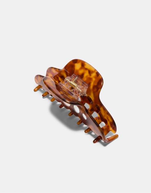 Stradivarius – Haarklammer in Braun mit Nietenbesatz, 4 von 4