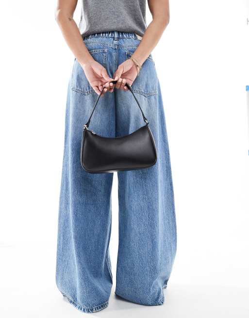 Stradivarius – Halbmondförmige Schultertasche in Schwarz, 3 von 4