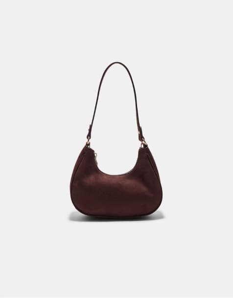 Stradivarius Half-moon shoulder bag in brown - view 1
