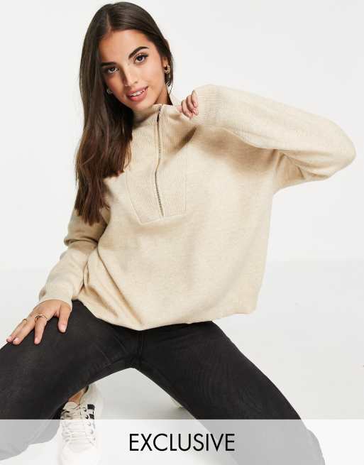 Half zip 2025 jumper womens asos