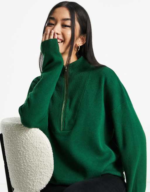 Green 2025 zip sweater