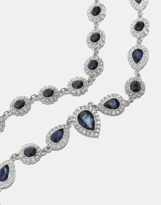Stradivarius halsband med strass i grått, 4 av 4