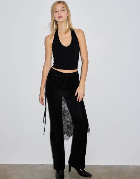 Stradivarius halter croptop i sort - view 1
