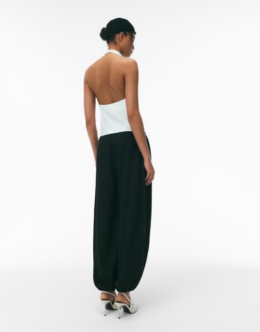 Stradivarius - Haltertop met satijneffect in wit, 3 van 4