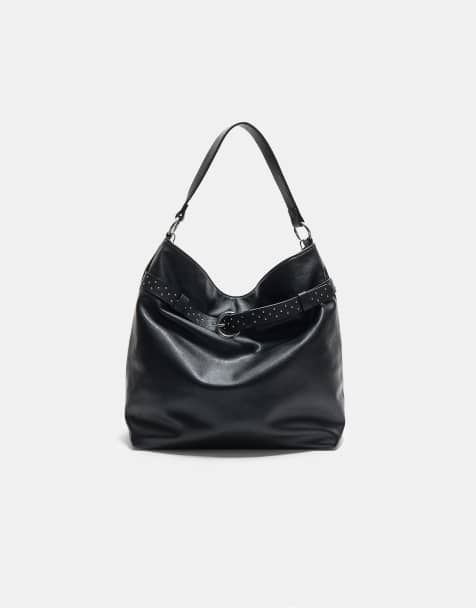 Stradivarius Handbag with studded belt in black - view 1