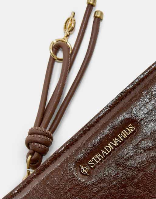 Stradivarius handväska med dragkedjedetalj i brun, 2 av 4