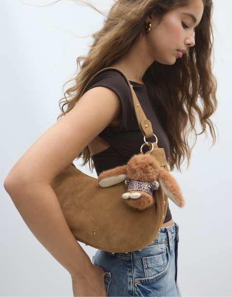 Stradivarius – Hasen-Anhänger in Braun - view 1