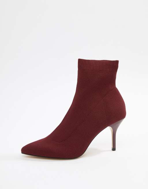 Burgundy sock sale ankle boots