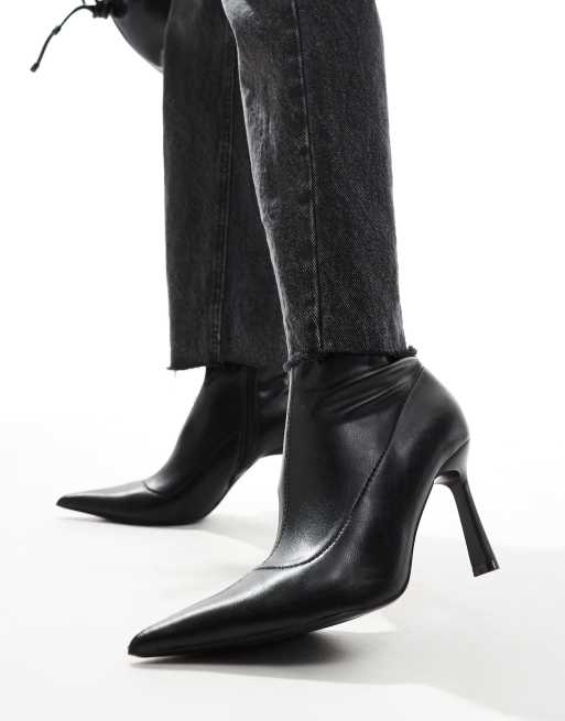 Black ankle boots shiny best sale