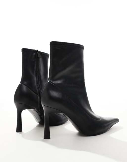 Black shiny heeled boots retailer