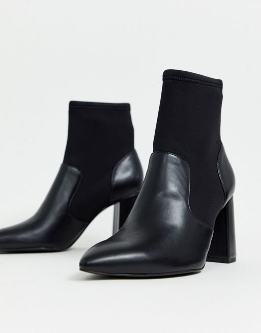 Stradivarius heeled boot in black | ASOS