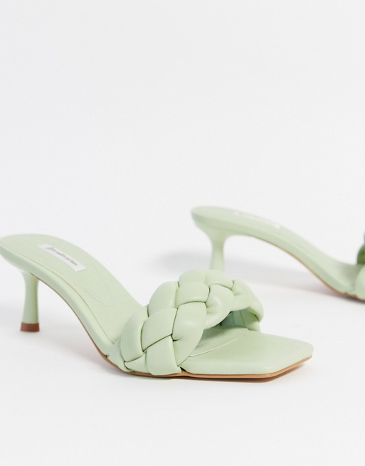 Stradivarius heeled sandal in mint