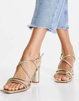 gold strap sandals