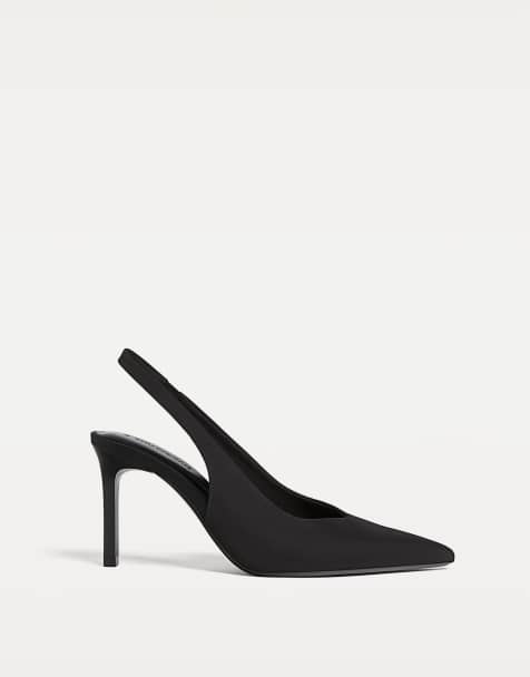 Stradivarius High-heel slingback in black in black - view 1