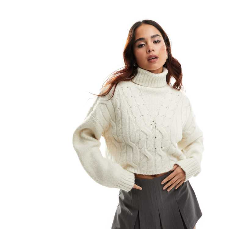 STRUCTURED KNIT SWEATSHIRT - Ecru