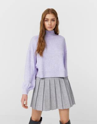purple high neck jumper