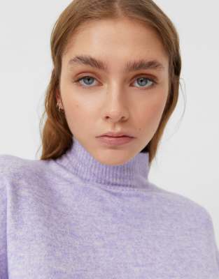 purple high neck jumper