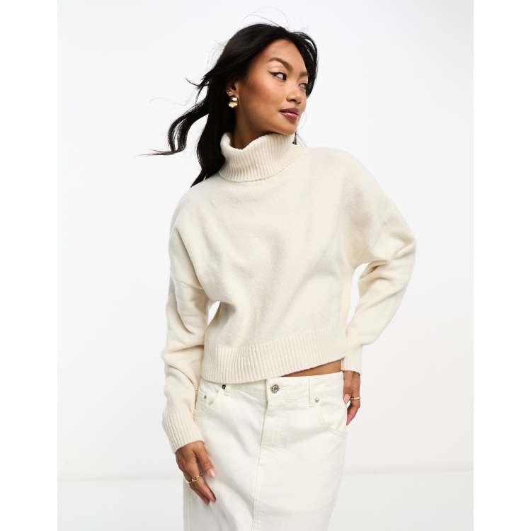 Womens cream polo outlet neck jumper