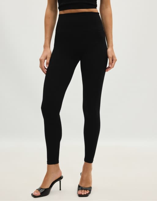 Stradivarius High-waist seamless leggings in black, 4 of 6