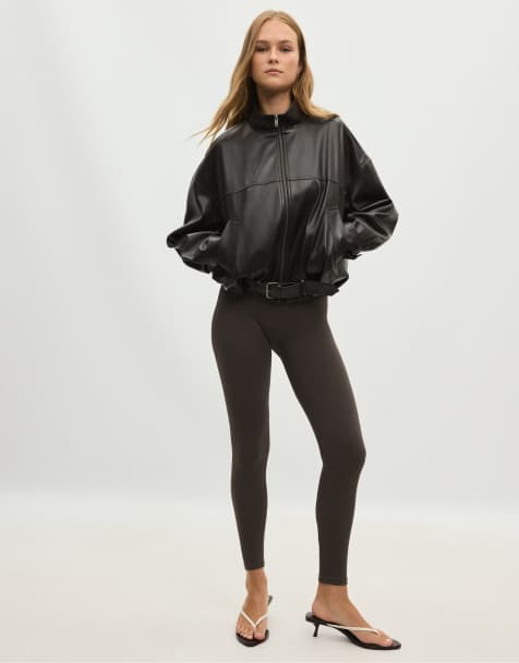 Stradivarius High-waist seamless leggings in brown - view 1