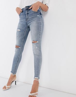high waisted jeans with rips
