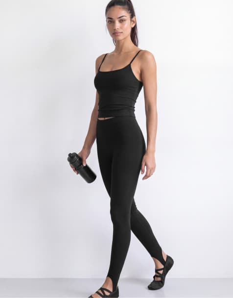 Stradivarius High-Waist-Stirrup-Leggings in Schwarz - view 1